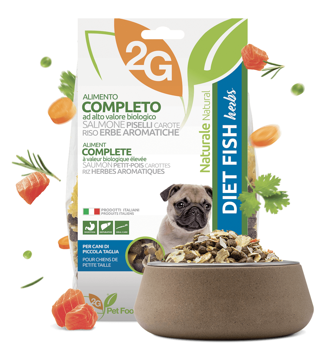 diet complete fish herbs 2G di Gianni Guidolin, per cani di piccola taglia, by Orme Differenti