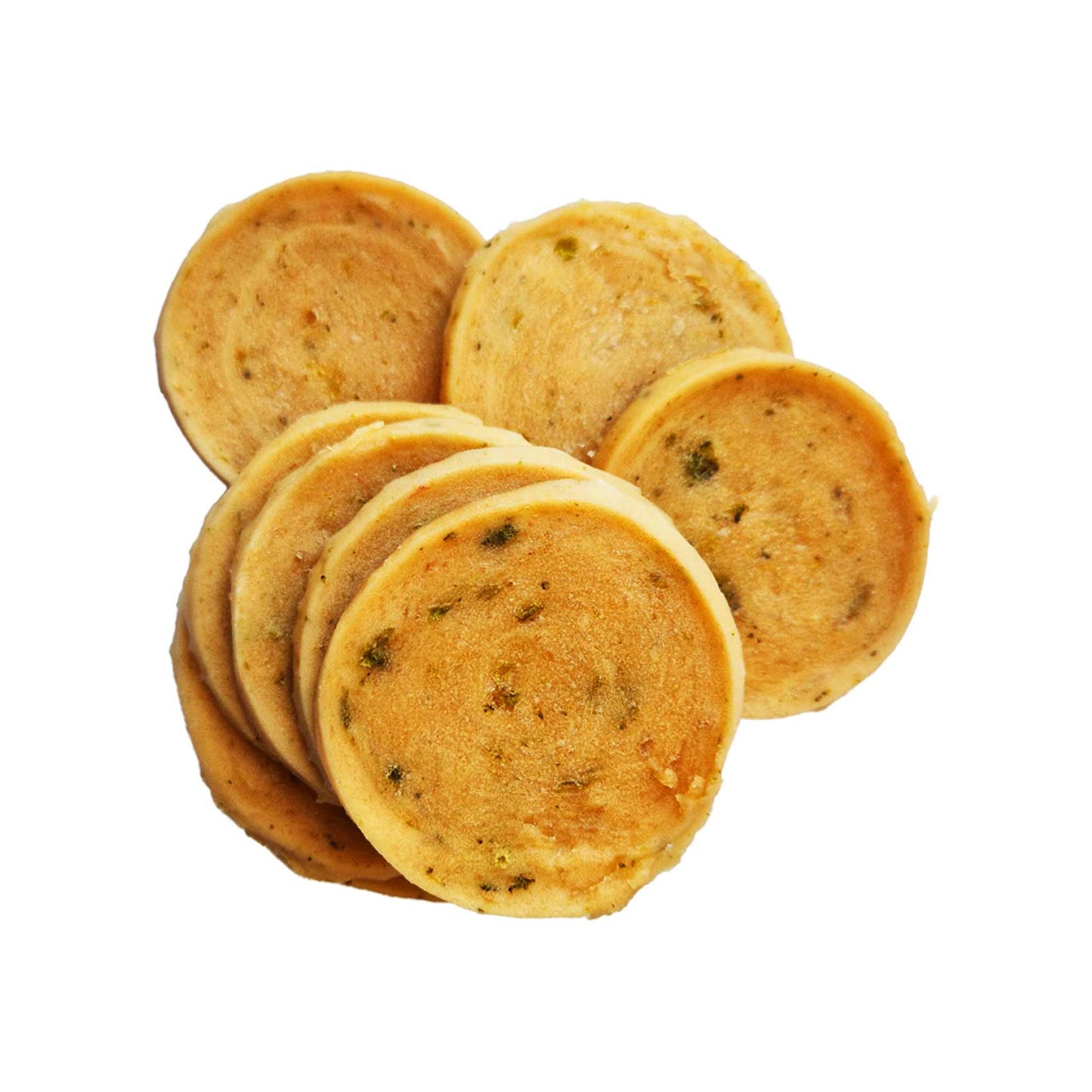 Chips di pollo con broccoli per cani adulti di tutte le taglie, ideali come premio, di Farm Company distribuito da Orme Differenti