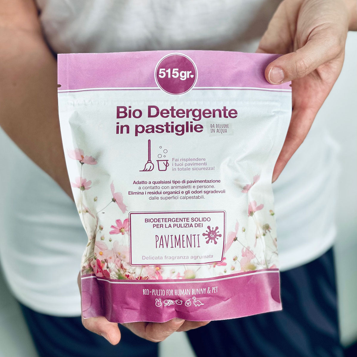 Detergente probiotico in pastiglie solide per pavimenti, marchio 515 grammi: ecologico e sicuro per animali e famiglia - Orme Differenti