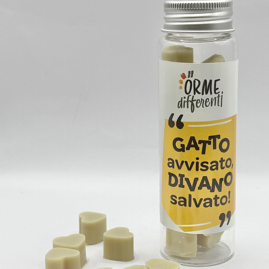 Disabituante per gatti, cuoricini di cera agli agrumi, naturale a marchio Orme Differenti