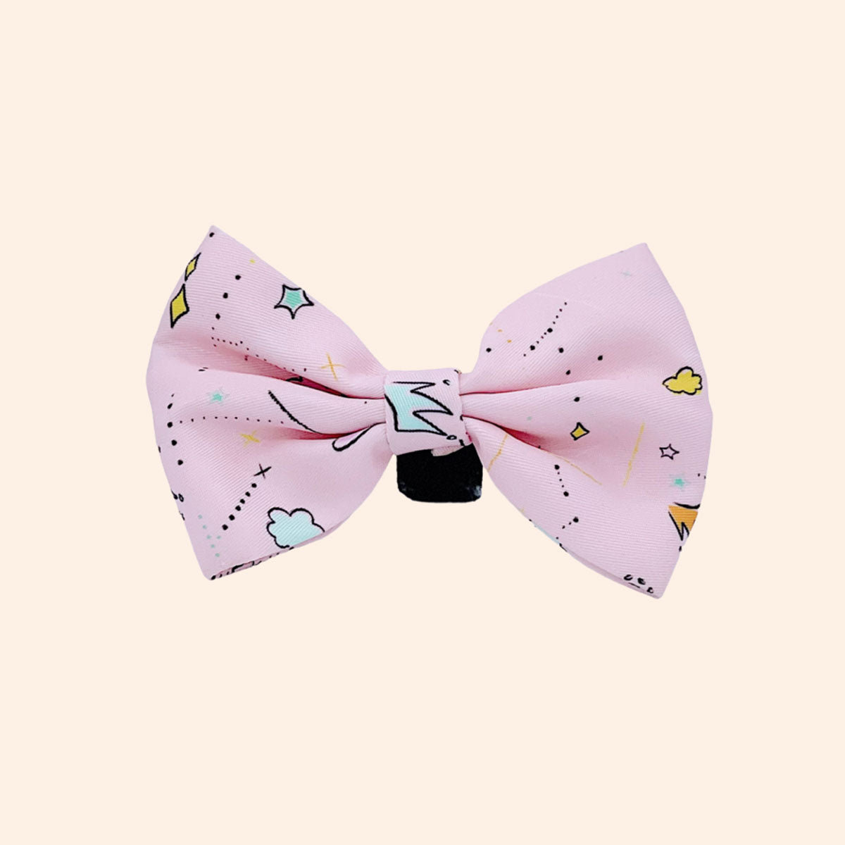 Fiocco per cani in cotone, rosa, lavabile a mano, di Cloud Doodles, distribuito da Orme Differenti