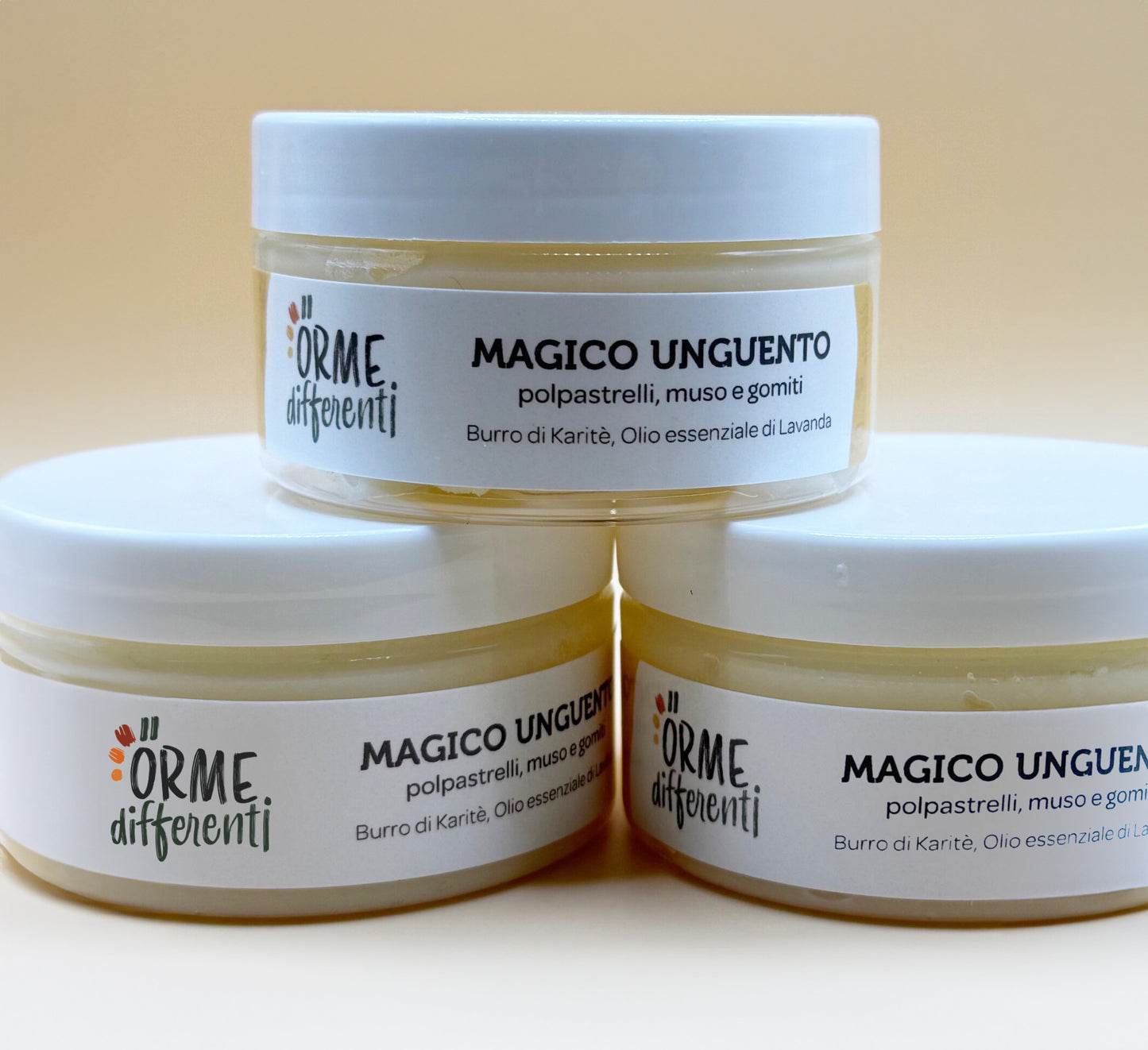 Magico Unguento Orme differenti – Balsamo per cane lenitivo e idratante per polpastrelli, naso e gomiti; 100% naturale e vegano