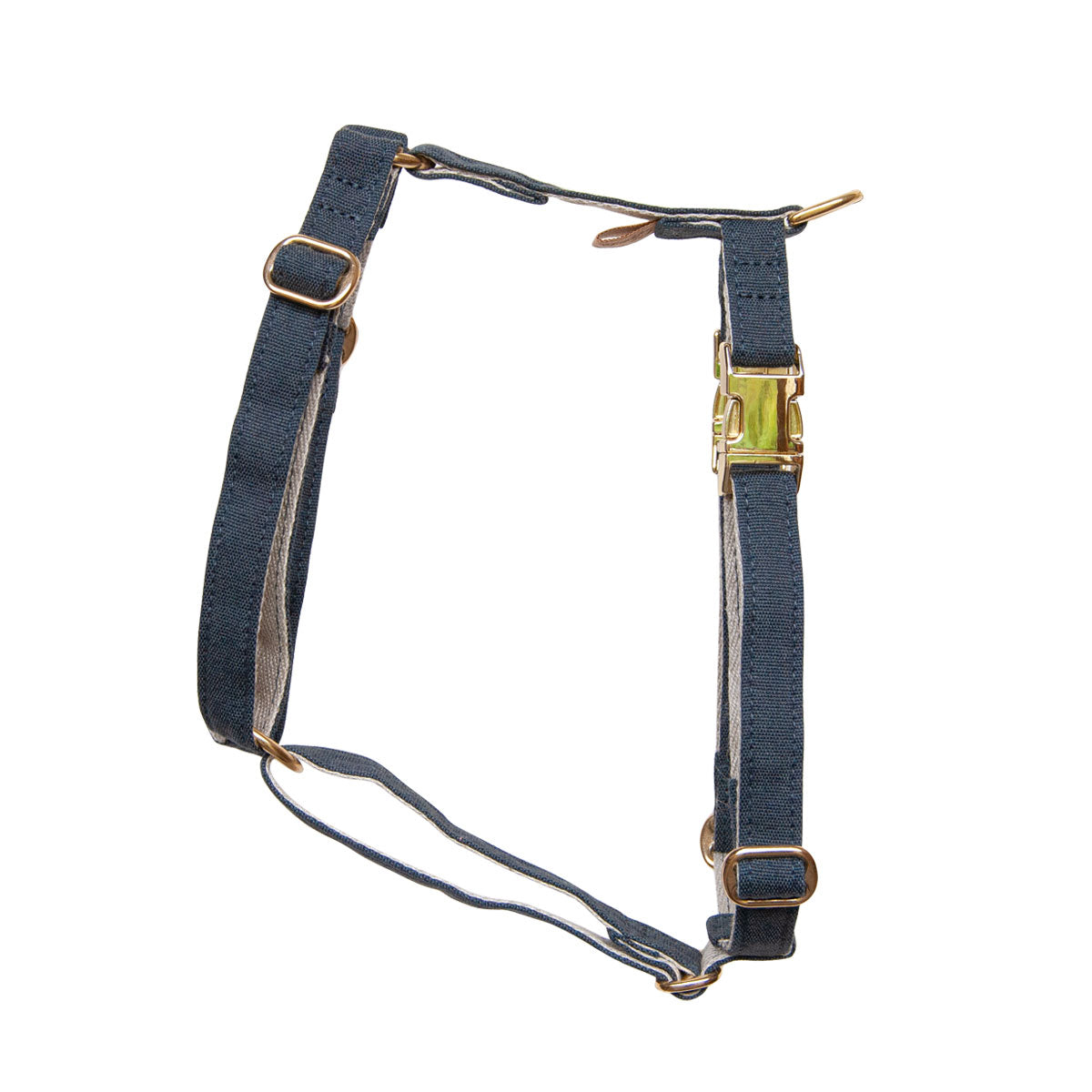 Pettorina h per cani, blu, in canapa e cotone, eco friendly, regolabile di Eco Impronta - Orme Differenti