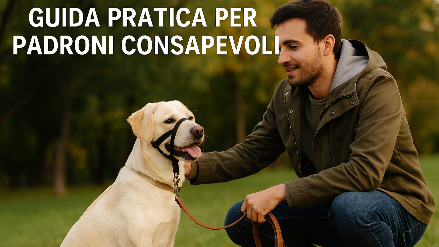 guida pratica per padroni consapevoli: museruola, guinzaglio, raccolta deiezioni, aree di sgambamento, by orme differenti