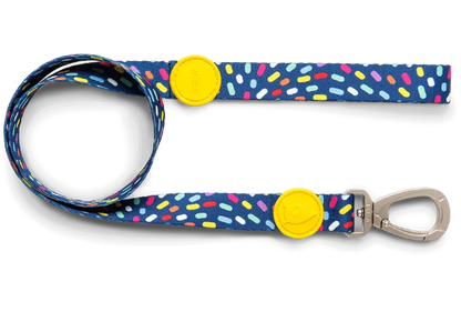 Guinzaglio per cani Color Invaders Regular, colorato sui toni giallo e blu, di Morso distribuito da Orme DIfferenti