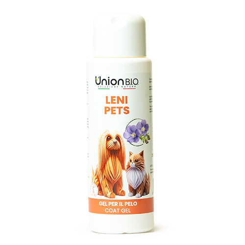Spray lenitivo per la pelle di cani e gatti, a base di lino, ammorbidente e lenitivo, di union bio, distribuito da Orme Differenti