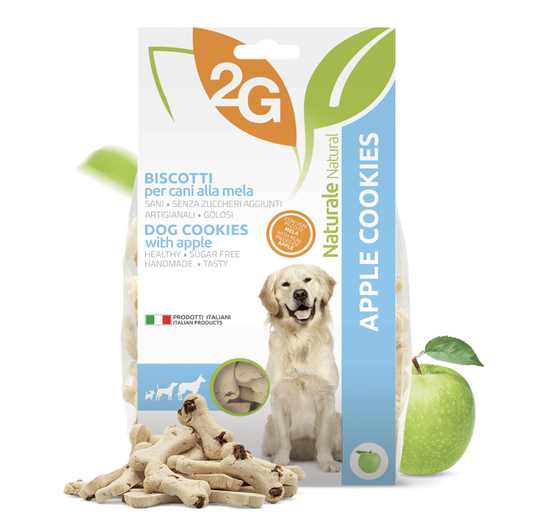 Apple cookies classic 2G, biscotti friabili, naturali, artigianali con polpa di mela, 100% vegetali, di Gianni Guidolin distribuiti da Orme Differenti