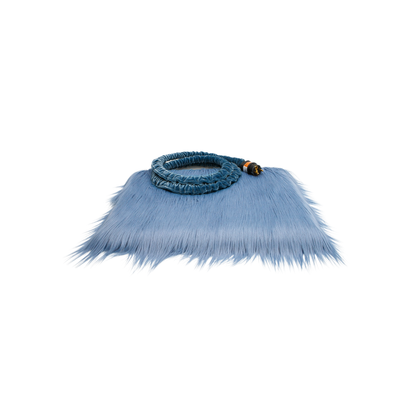 Base riscaldante antiscivolo di pet creation by orme differenti, blu, con imbottitura