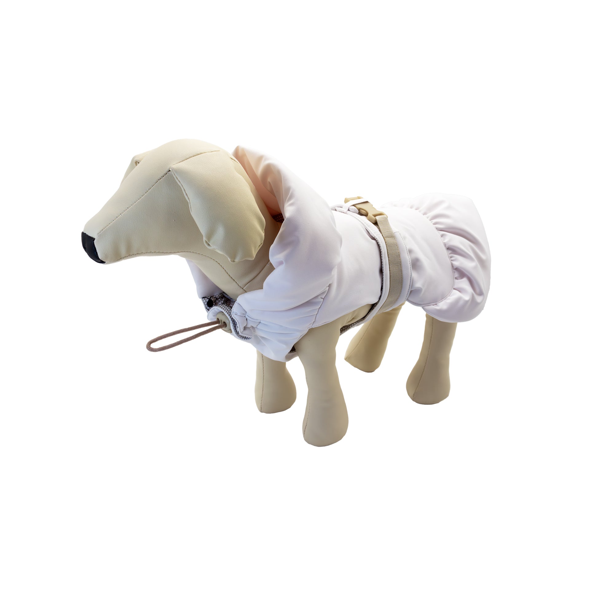 Cappottino aura coat bianco di Pet Creation distribuito da Orme Differenti, antibatterico e ignifugo