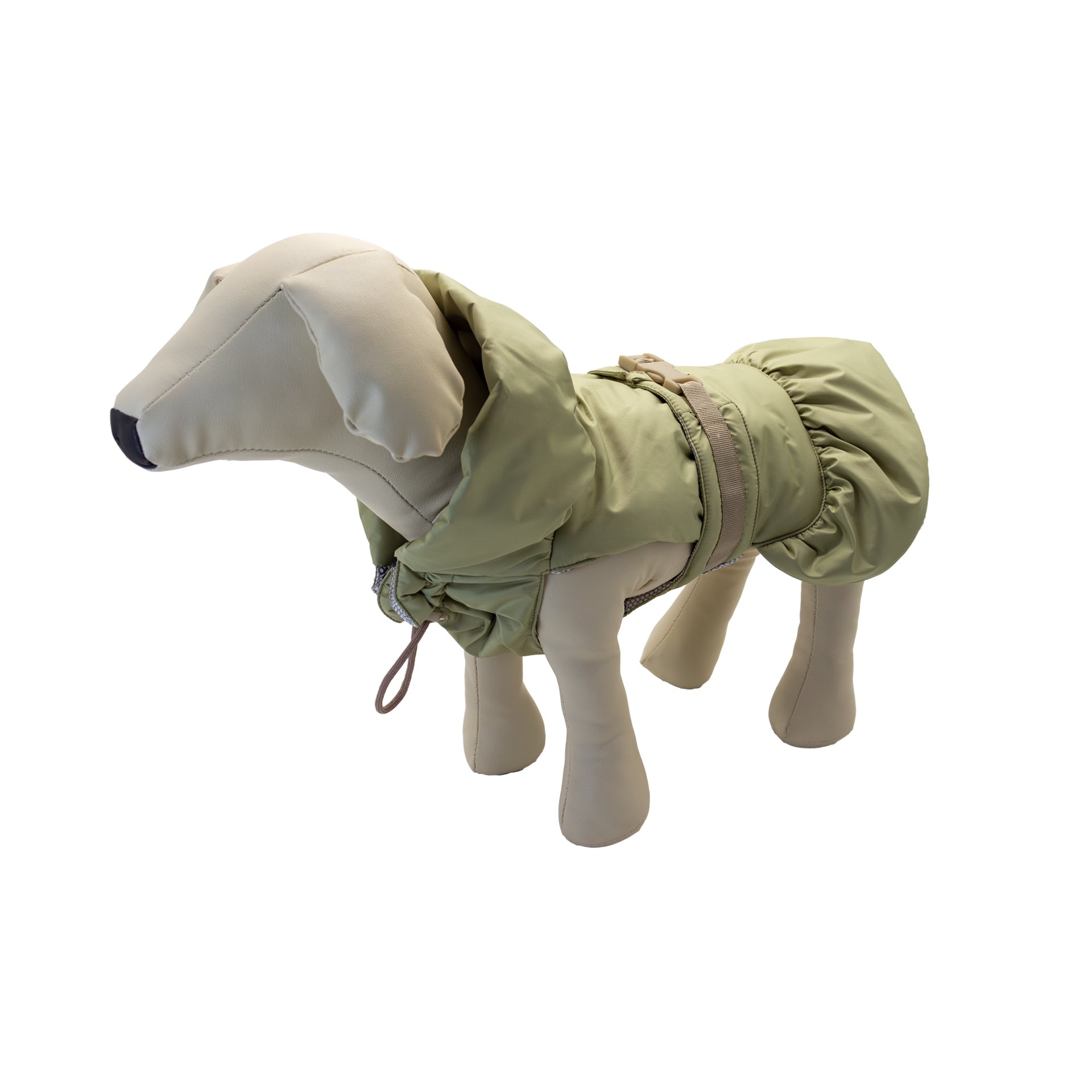 Cappottino aura coat verde di Pet Creation distribuito da Orme Differenti, antibatterico e ignifugo