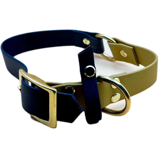 Collare in biothane per cani di taglia media, in due colori, nero e marrone - Orme Differenti