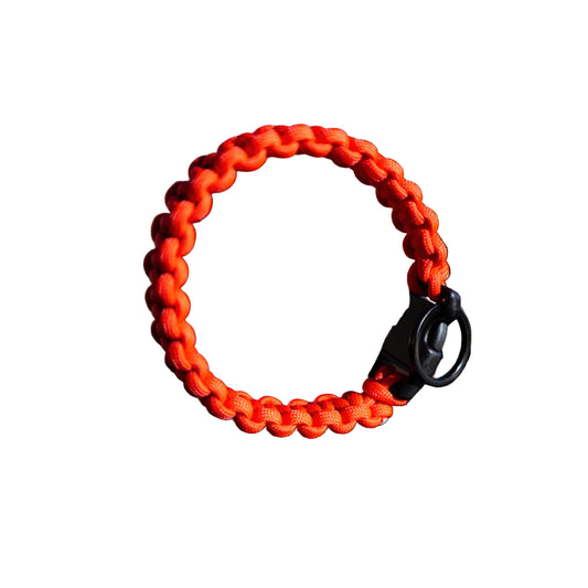 Collare cani piccola taglia in paracord rosso, chiusura nera - Orme Differenti