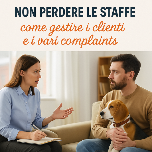 Cover corso come gestire clienti e complaints, settore pet, di Orme Differenti