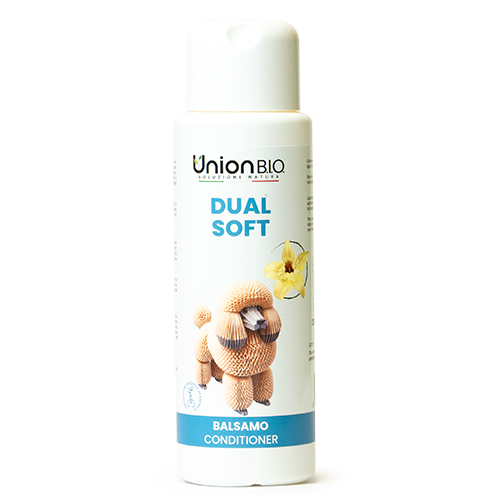 dual soft, Balsamo ristrutturante e volumizzante, a base di estratti vegetali, nutriente, a marchio Union Bio distribuito da Orme Differenti
