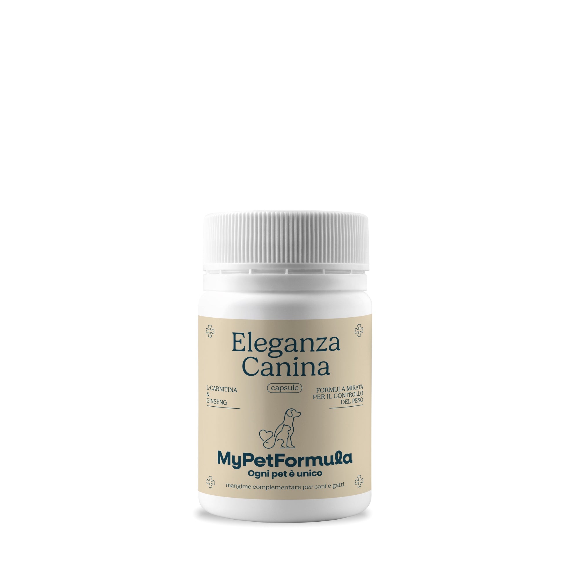 Eleganza canina di My Pet Formula distribuito da Orme Differenti, integratore per recuperare peso forma, per cani e gatti