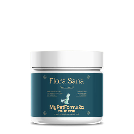 Flora Sana, integratore per il benessere intestinale del cane, di My Pet Formula by Orme Differenti