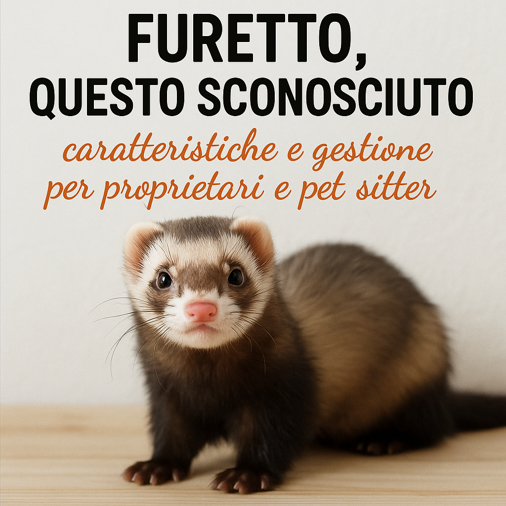 Frame del corso sul furetto, caratteristiche e gestione, pet sitter e proprieatri - Orme Differenti