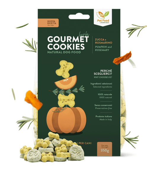 Gourmet Cookies Herbs con zucca e rosmarino, biscotti per cani, confezione da 350 gr, di Gianni Guidolin, by Orme Differenti