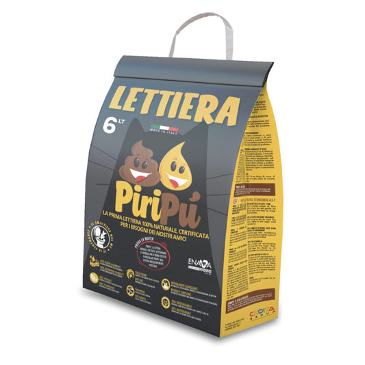 Lettiera per gatti in pelle ecologico, Piripù da 6 litri, biodegradabile, assorbente, di Croita distribuita da Orme Differenti