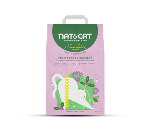 Lettiera vegetale a bade d'orzo con erba medica, per gatti, previene e lenisce le dermatiti, di Consorzio Agrario Cremona by Orme Differenti