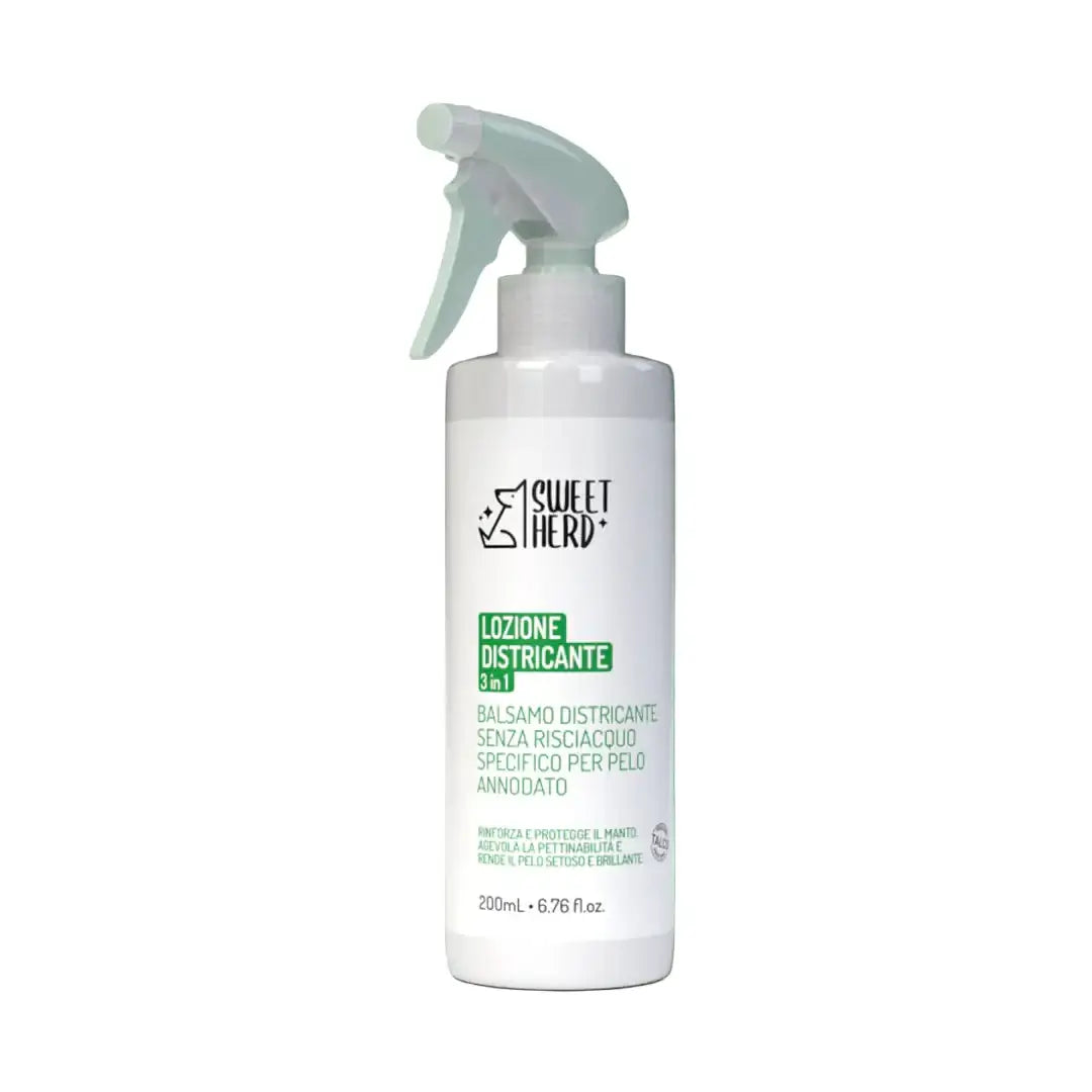 Lozione spray districante per cani senza risciacquo, di Sweet Herd distribuito da orme differenti