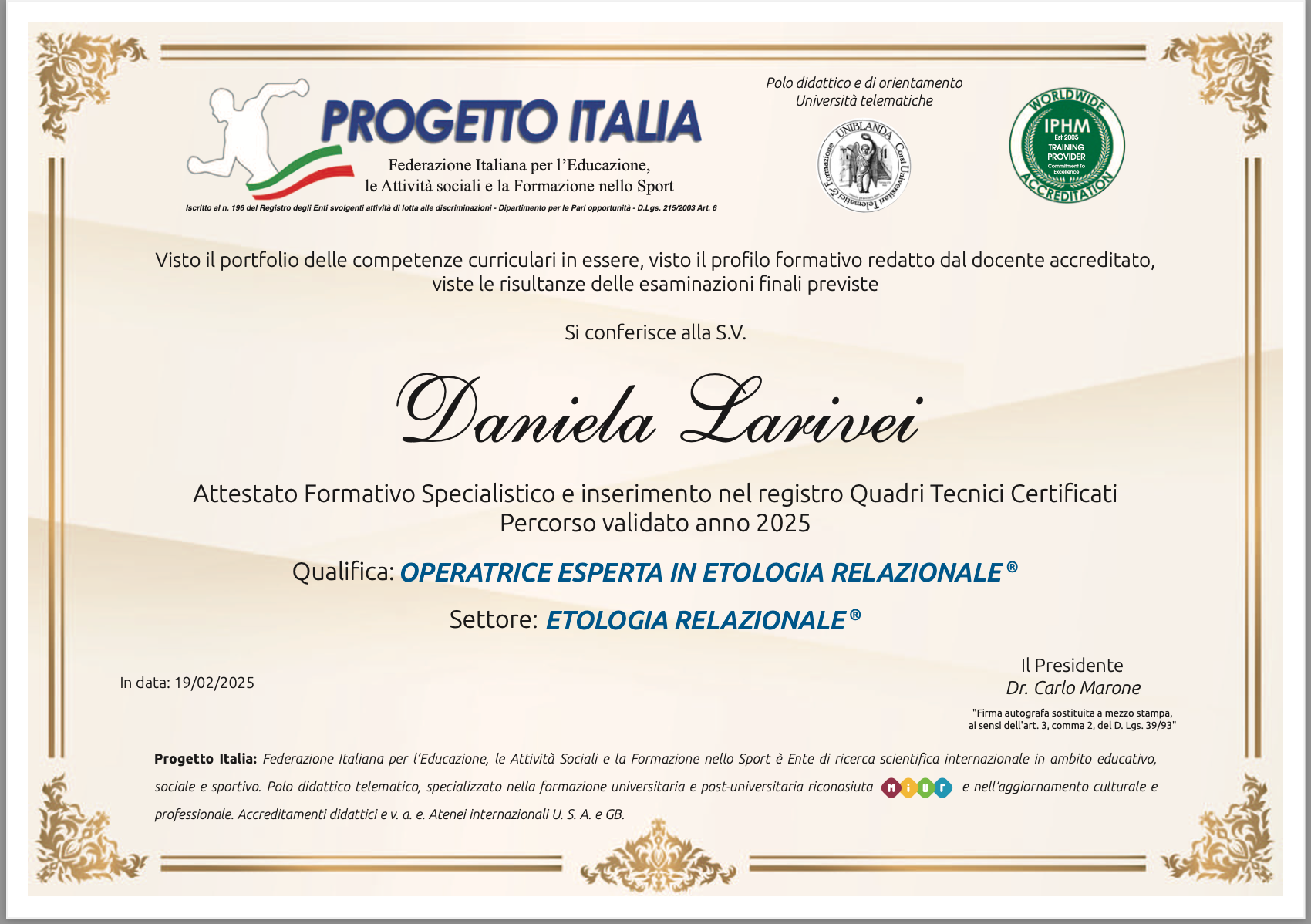 consulenza pet web marketing, attestato etologia relazionale, orme differenti