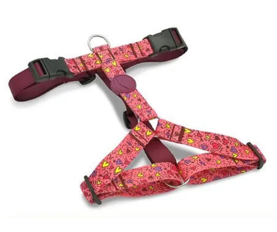 Pettorina ad H Pink Think per cani, comoda e confortevole, made in Italy di Morso by Orme DIfferenti