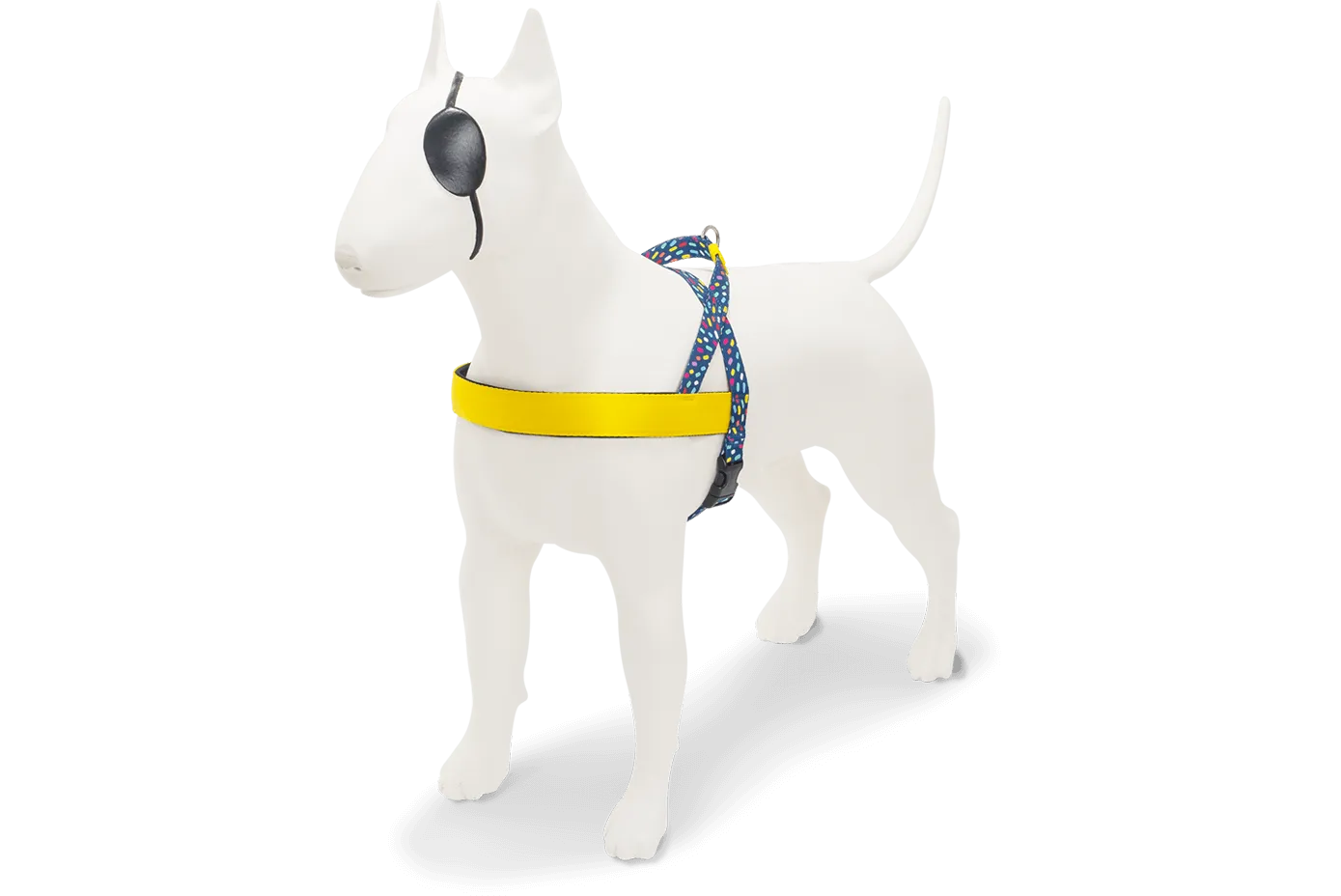 Pettorina norvegese Color Invaders per cani, realizzata in raso, morbida, made in Italy di Morso by Orme Differenti