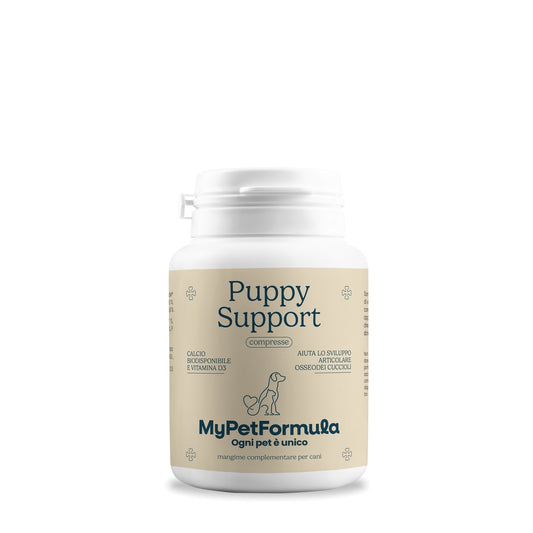 Puppy Support, integratore per lo sviluppo di ossa e muscoli di cuccioli, ideale anche per femmine in gestazione, di MyPetFormula, by Orme Differenti