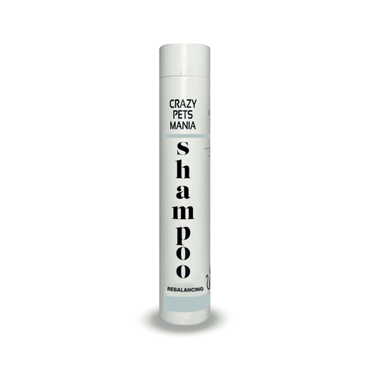 shampoo riequilibrante per cani, ideale per tutti i tipi di manto, specie per quelli opachi, di crazy pets mania by orme differenti