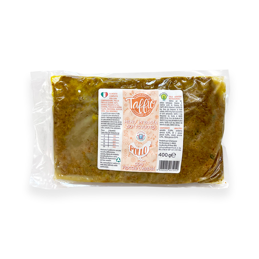 Sottovuoto di pollo per cani, artigianale, con verdure a chilometro zero di Taffio by Orme Differenti