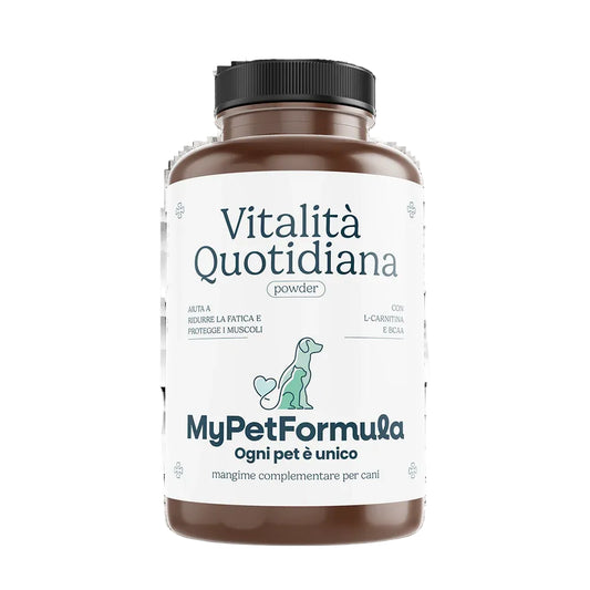 vitalità quotidiana, integratore per energia di cani sportivi e da lavoro, di MyPetFormula distribuito da orme differenti