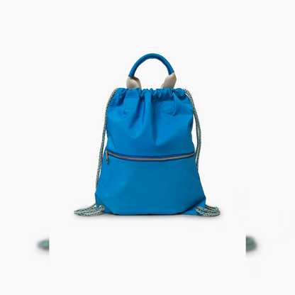 Zaino per cani ergonomico e capiente, blu, con spallacci imbottiti, traspirante, di One Dog distribuito da Orme Differenti